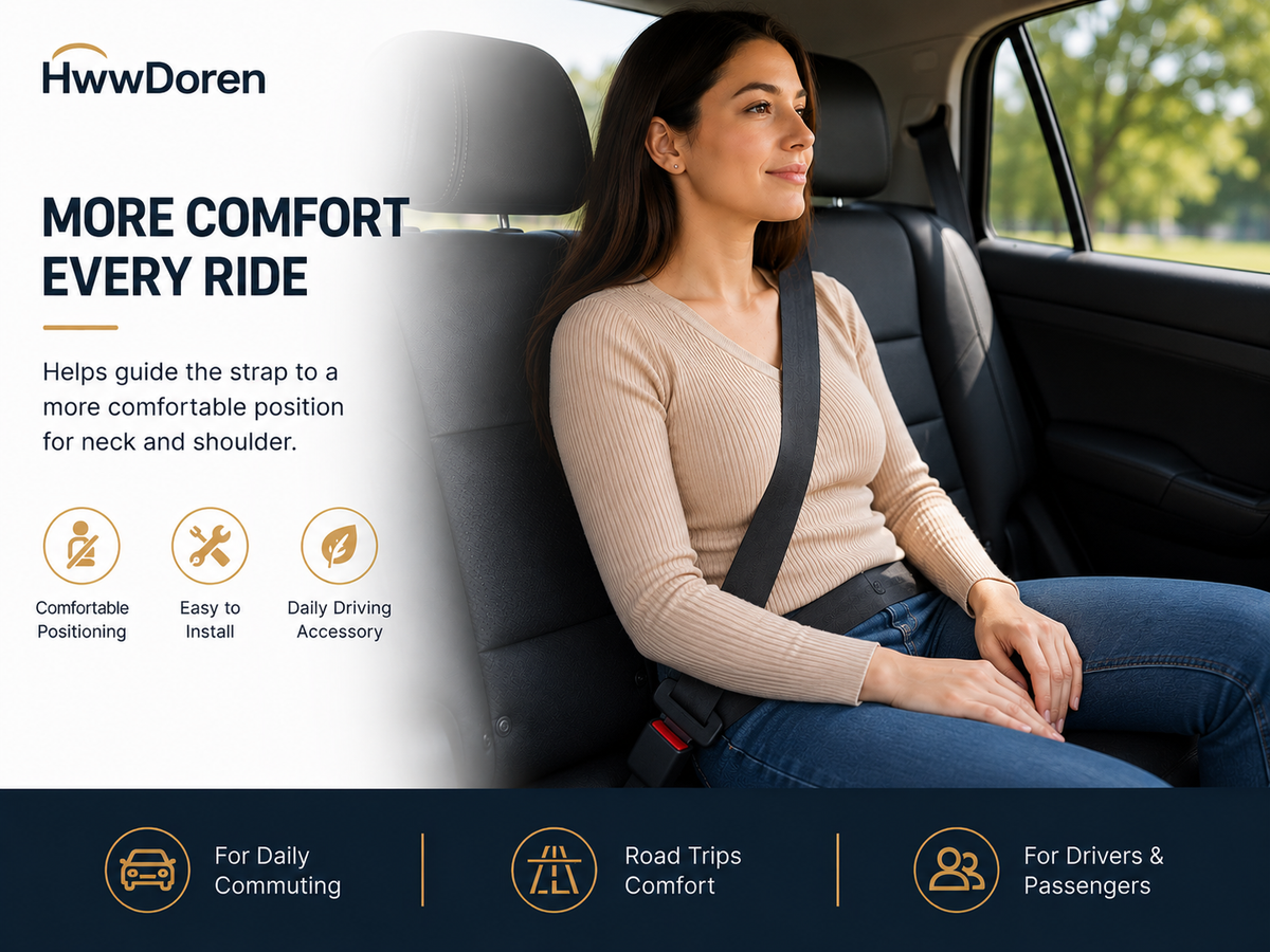 HwwDoren Car Seat Belt Extender, 2-Pack, Durable Construction, Easy Installation