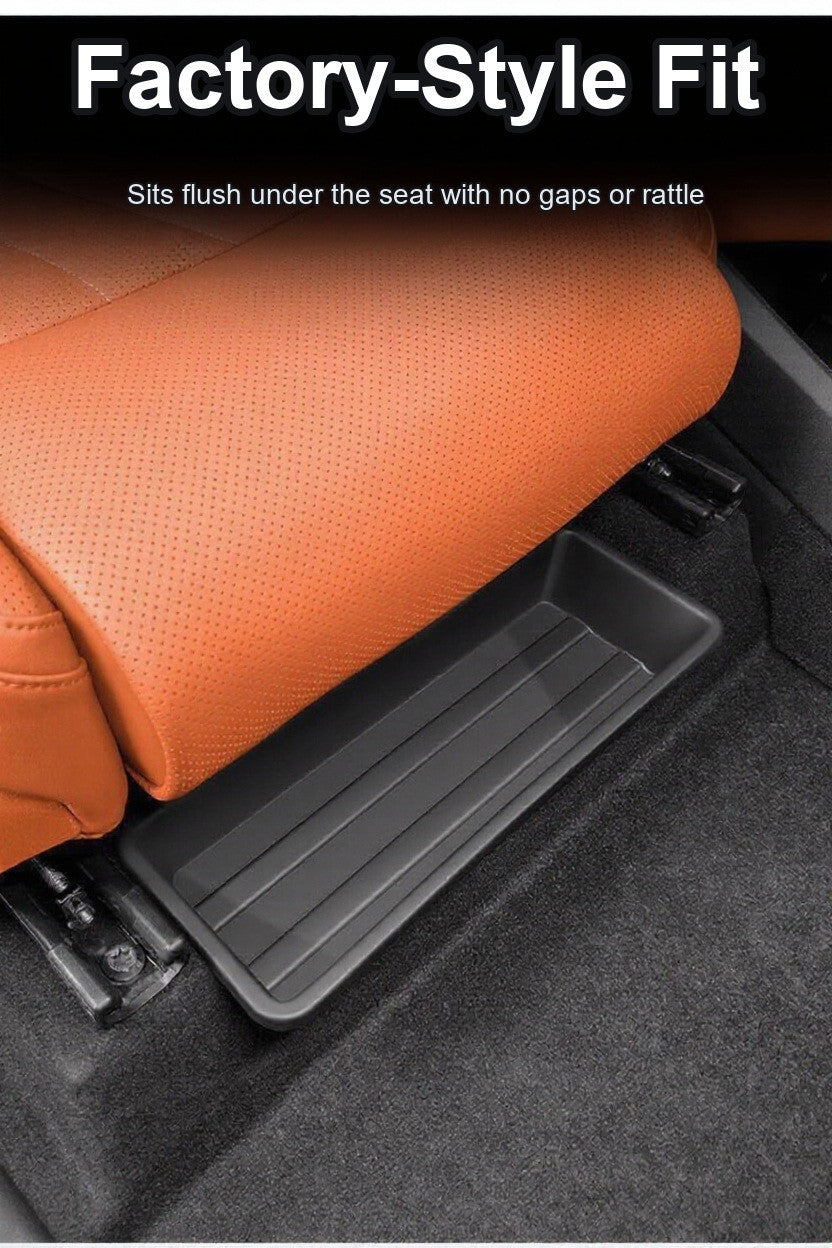 Under-seat storage tray fitted below the front seat with a factory-style fit