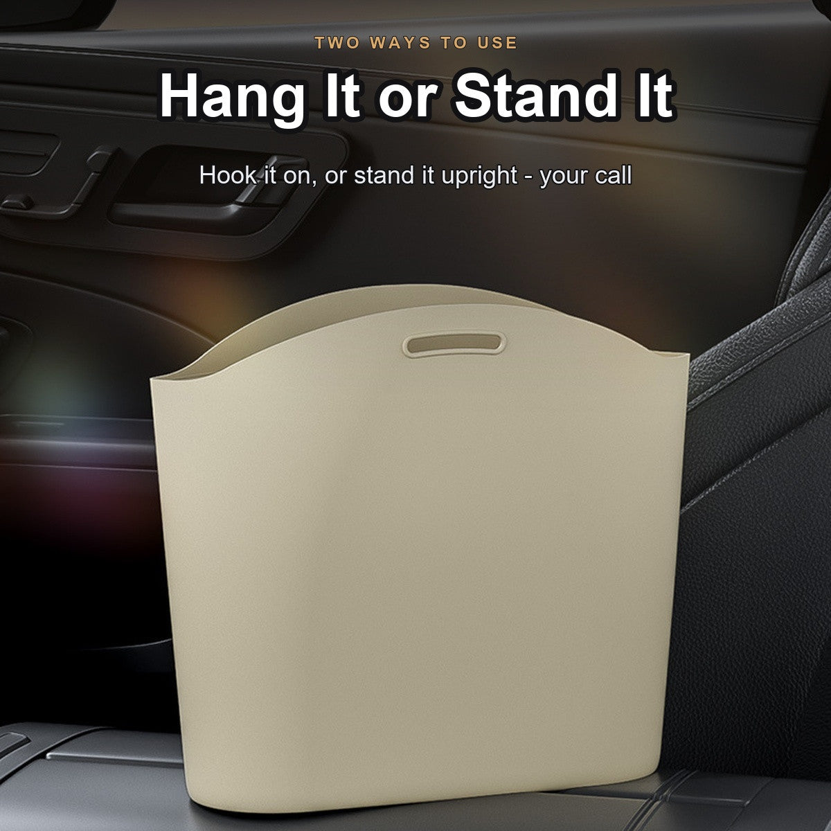 Trash bag standing on the centre console instead of hanging