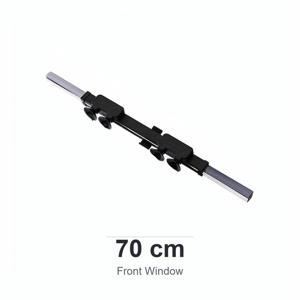 70 cm retractable sun shade for the front window, shown on a white background