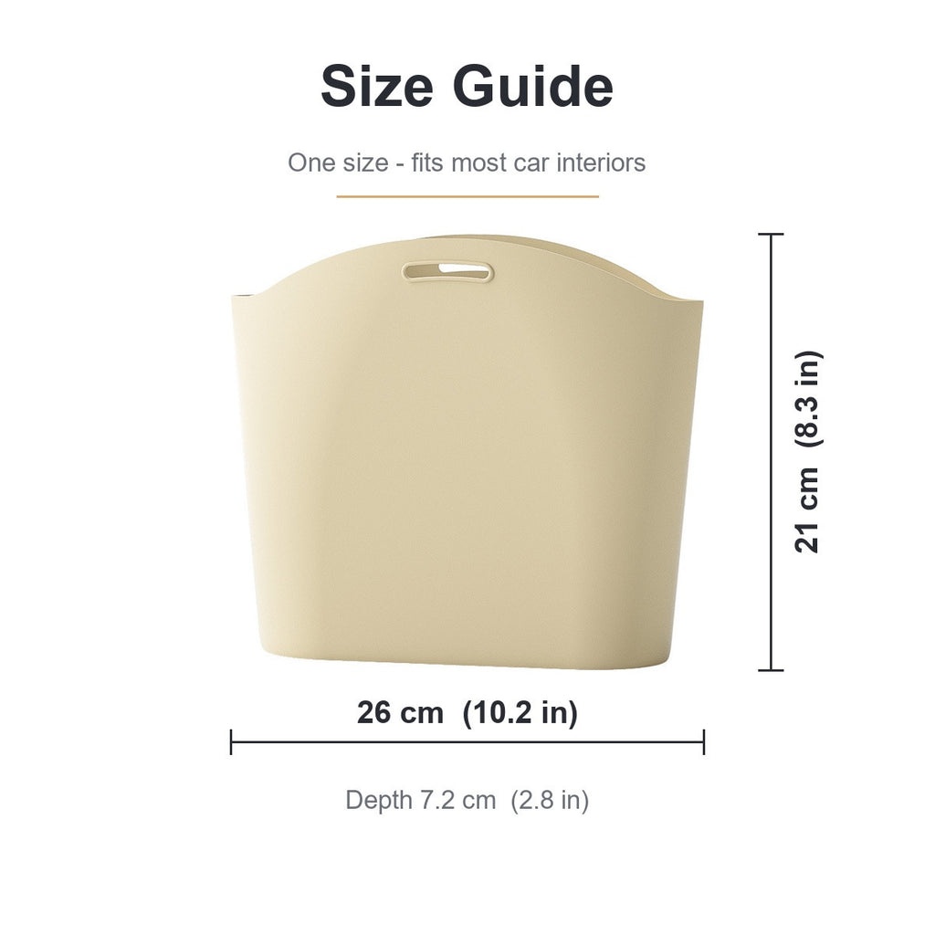 Hanging car trash bag measurements: 26 x 7.2 x 21 cm