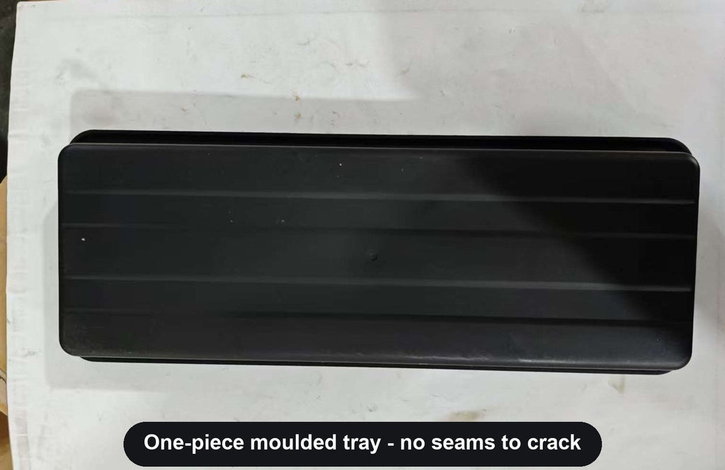 Underside of the moulded under-seat storage tray