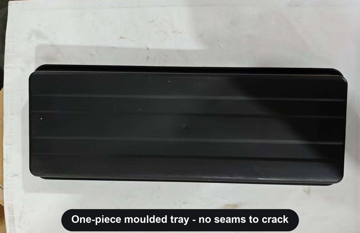 Underside of the moulded under-seat storage tray