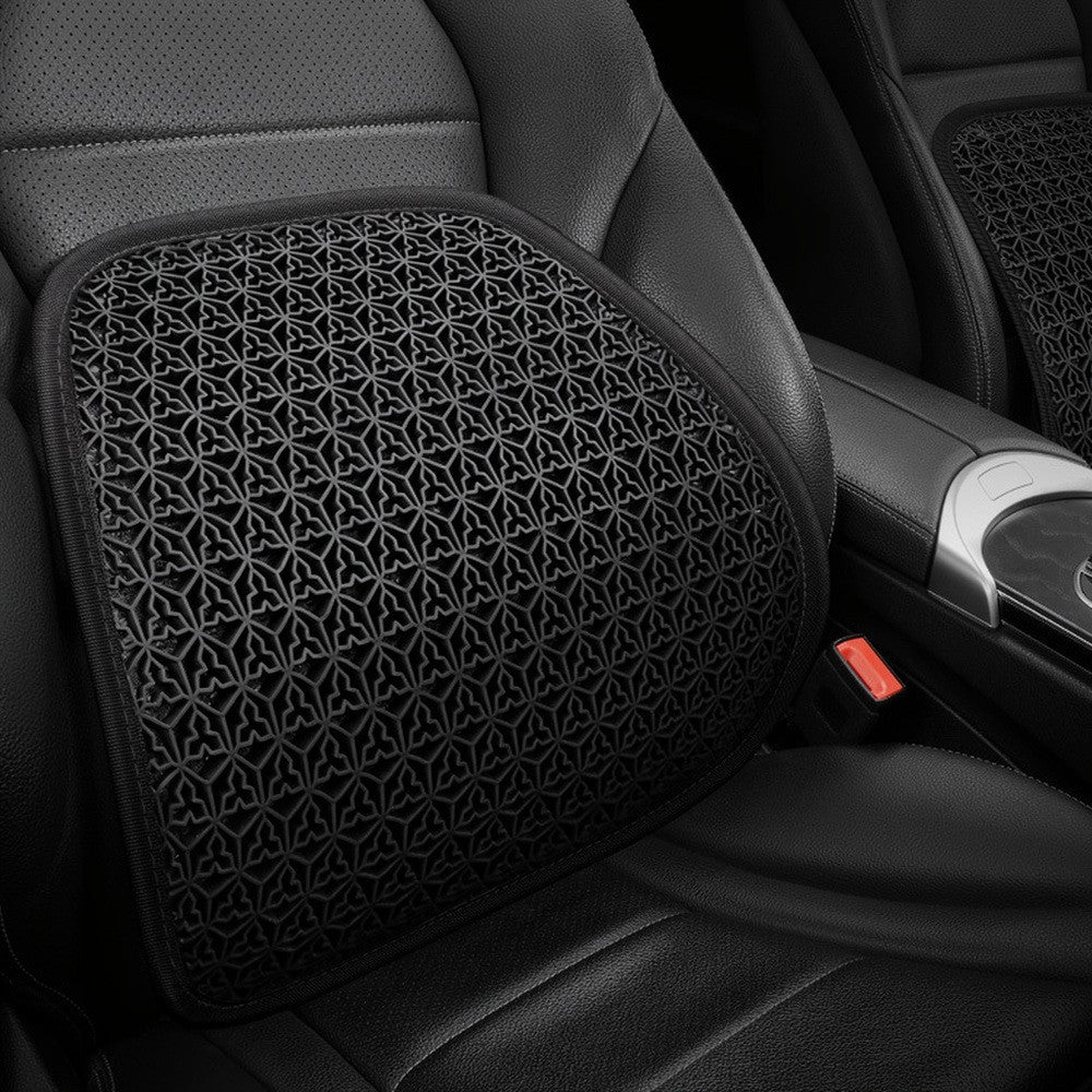 Gel Lumbar Support Cushion - Honeycomb Cooling Gel Pad for Lower Back, Car Seat and Office Chair, Breathable Non-Slip, Black