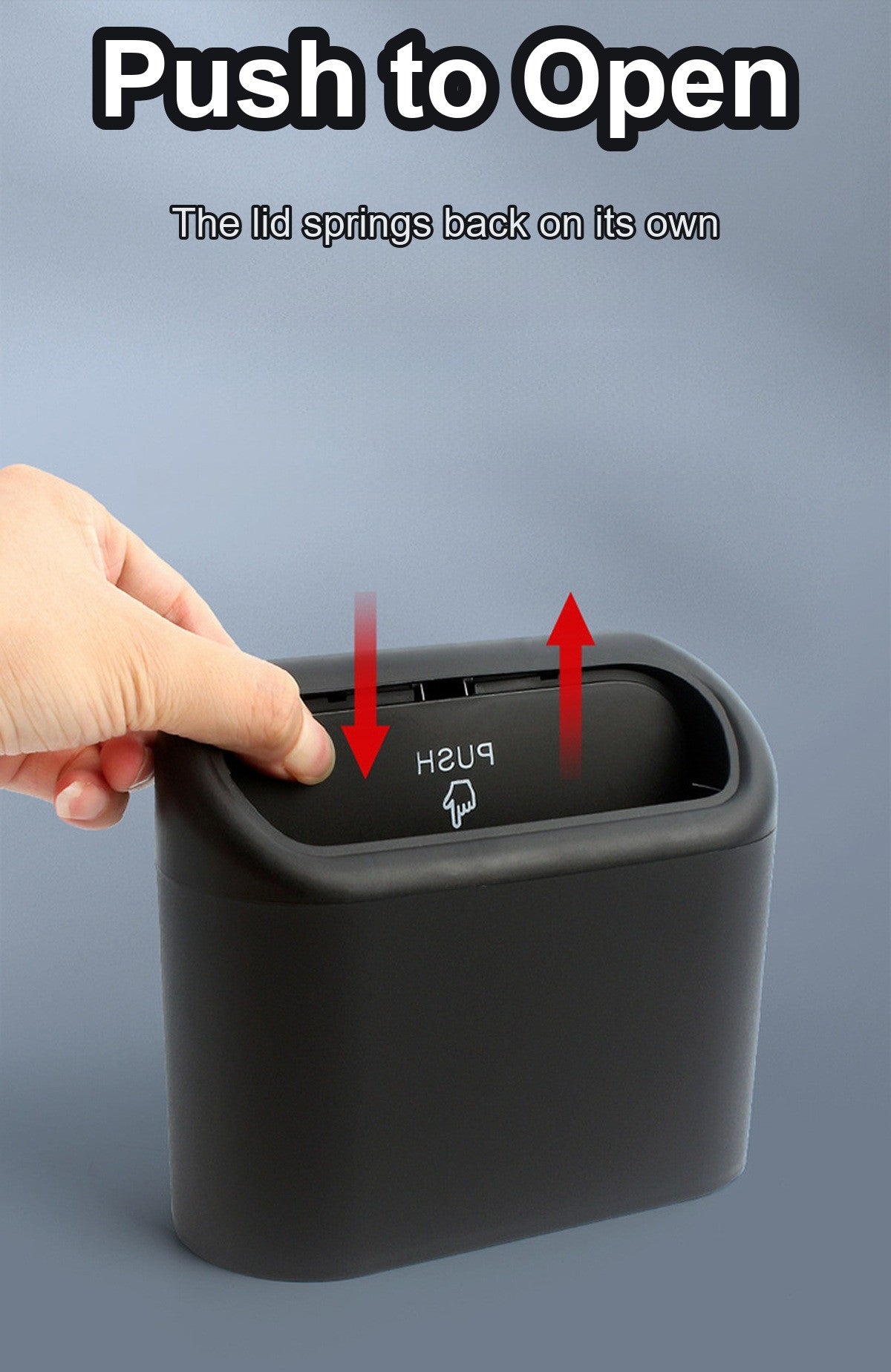 Press the lid to open and it springs back automatically